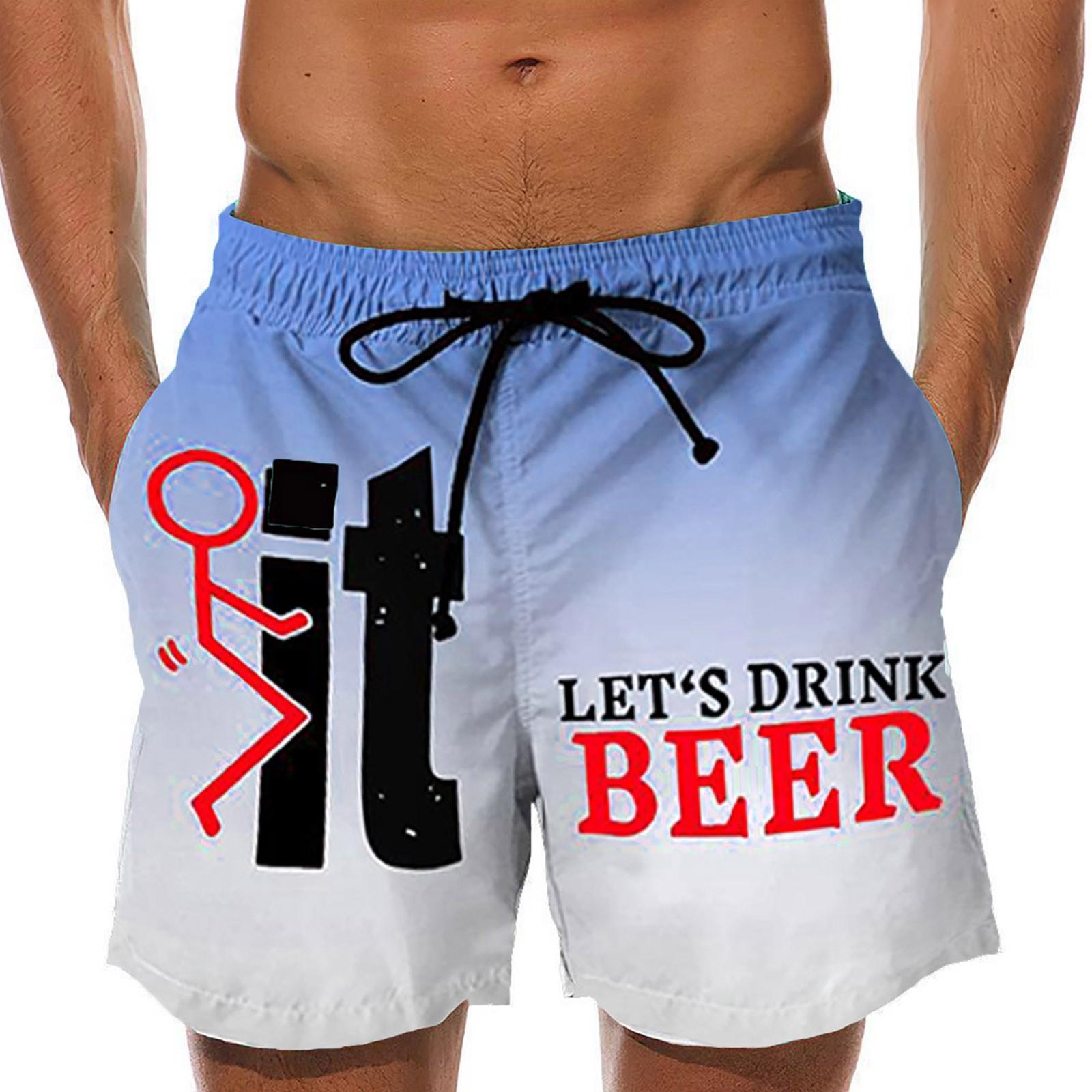 

Мужские повседневные пляжные рабочие шорты с кулиской и принтом, повседневные плавки XXL синий