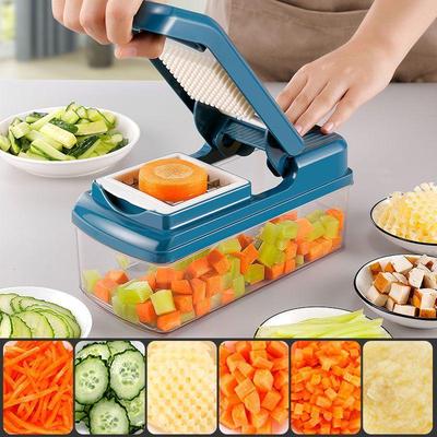 Multifunctional Kitchen Vegetable Cutter - Chop, Dice, Shred, Slice, Grate, Peel Potatoes & More 