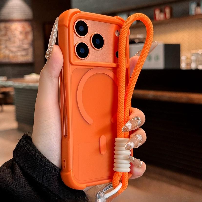 Matte for Lanyard Case for For Iphone 17 16 Pro Max 14 1 Plus 11 12 13 Air Hand Wrist Strap Airbag Bumper Shockproof Cover