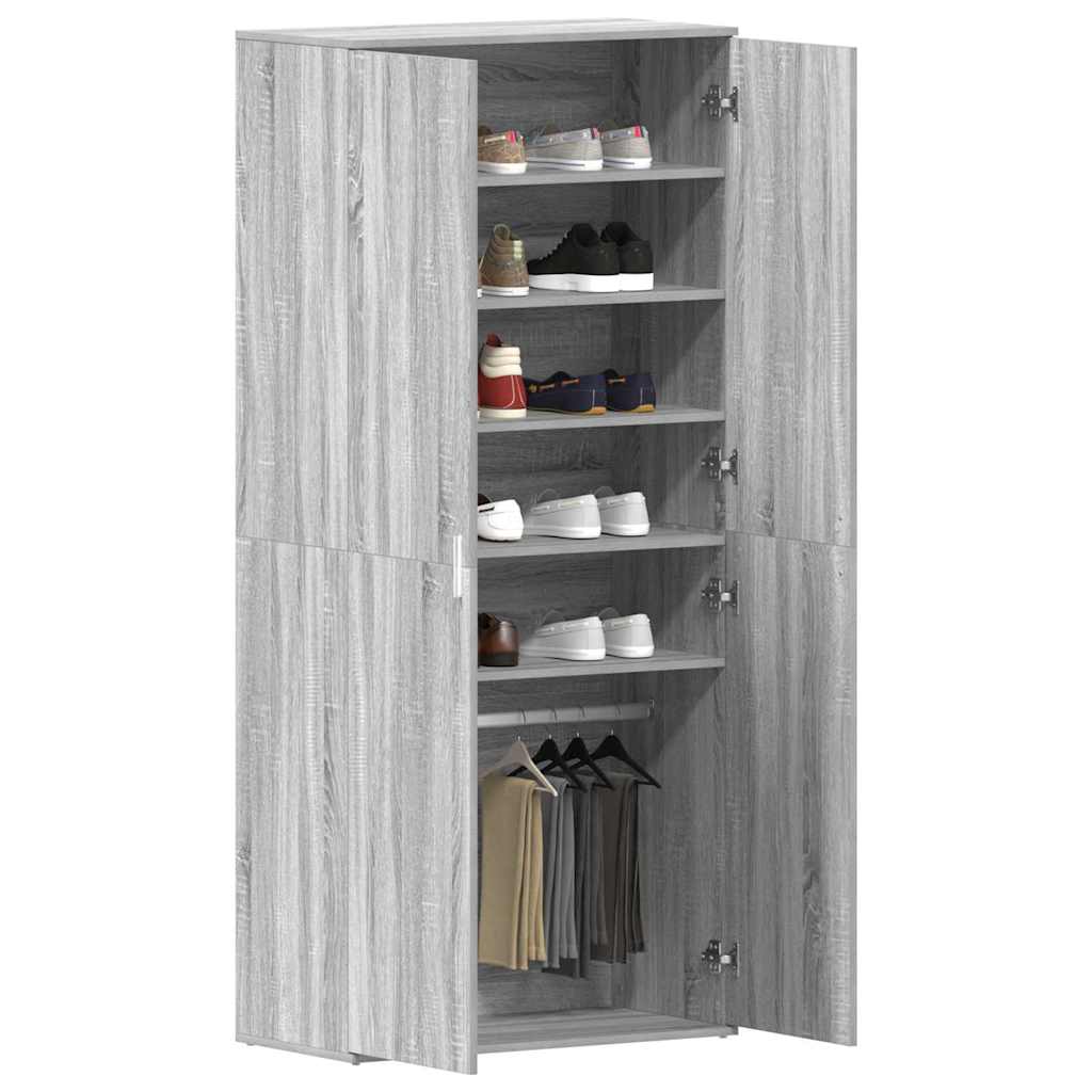 Shoe Cabinet Grey Sonoma 80 x 39 x 178 cm Engineered Wood
