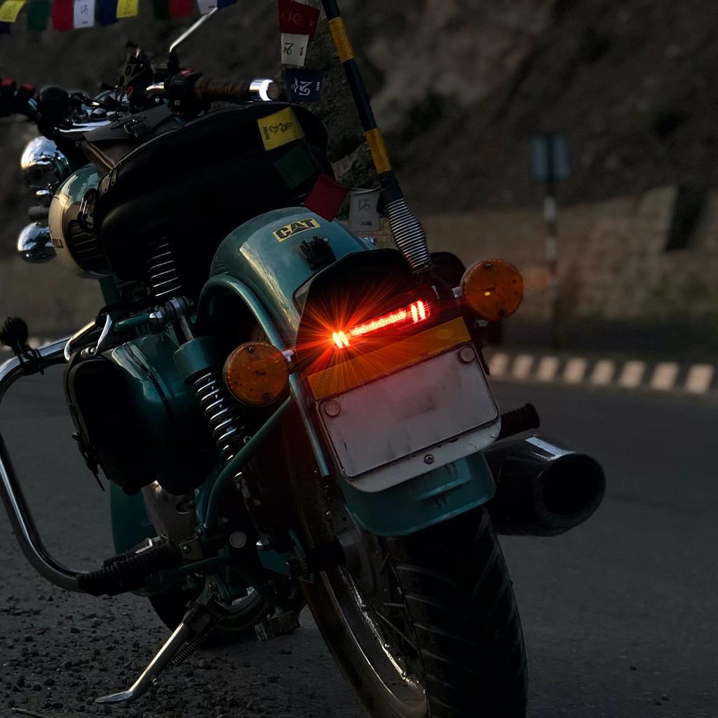 Led Motorcycle Brake Tail Light Amber Red Light Waterproof Universal Clear Lens