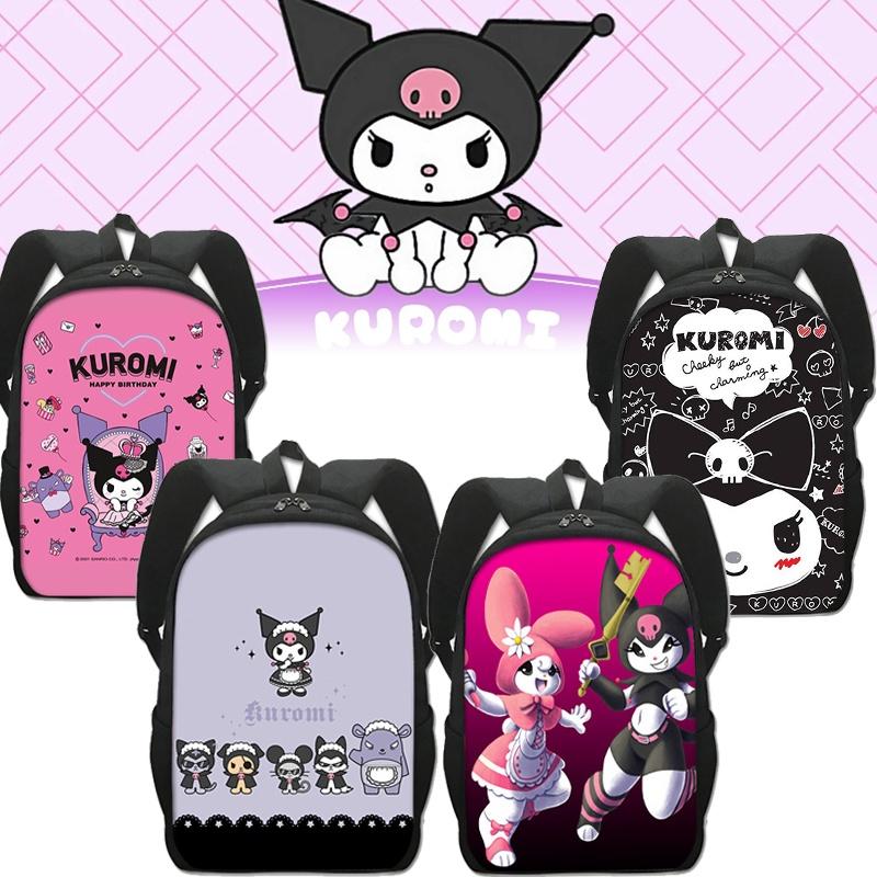 Kuromi Student Backpack Set With Pen Case And Shoulder Bag