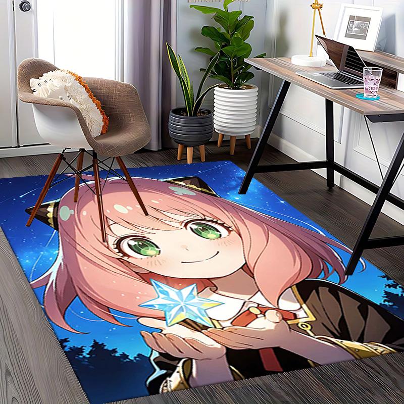 1pc Neko Atsume Cat Star Office Chair Mat - Anime Cartoon Design, Non-Slip Carpet for Home Decor, Suitable for All Seasons, Perfect Gift for Anime Lov