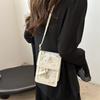 Trendy Small Square Bag For Women Stylish Pu Shoulder Crossbody Handbag In Silver White Pink