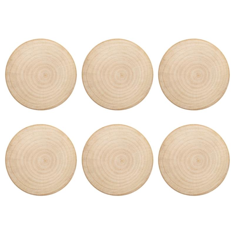 

6pcs Simple Beer Bottles Opener Wooden Fridges Magnet Round Refrigerator Sticker