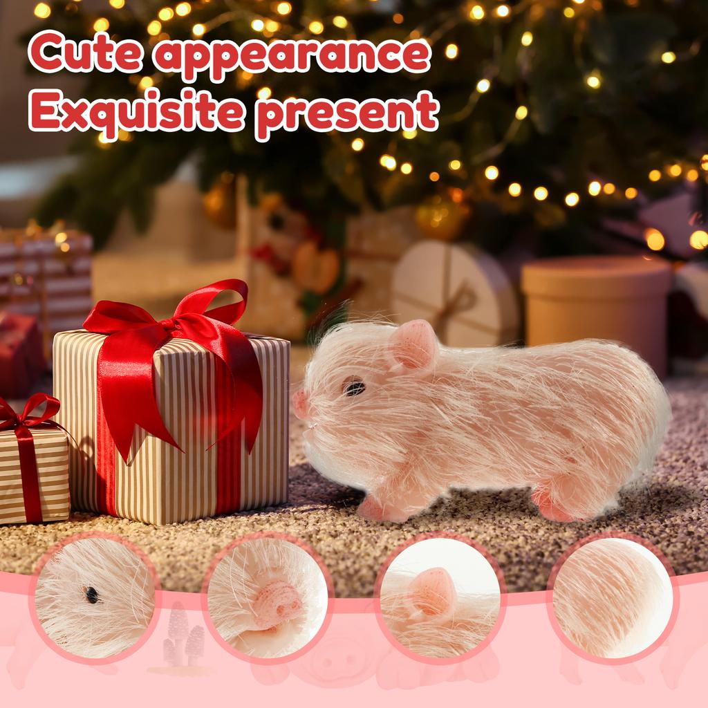 Mini Silicone Pig Doll Toy with Nursing Bottle and Clothing Accessories Realistic Piggy Doll Desktop Ornaments Kids Holiday Gift