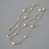 Simple White Pearl Fine Snake Chain Necklace Gypsy Temperament Long Sweater Chain Collarbone Chain Girls Accessories