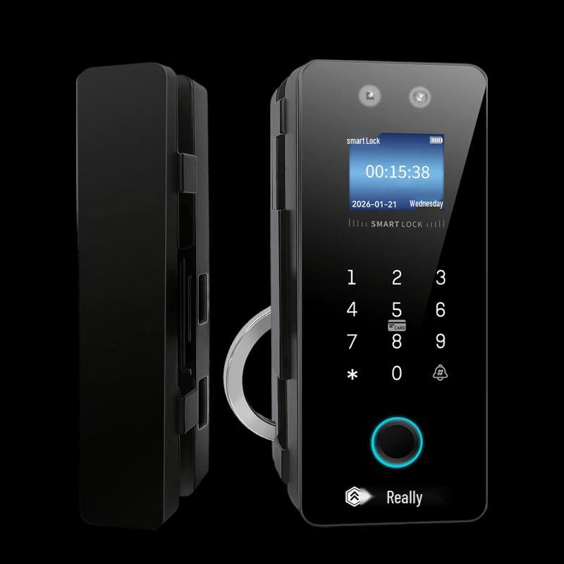 Realand Smart Biometric Access Control Lock for Glass Doors CN plug (adapter included)