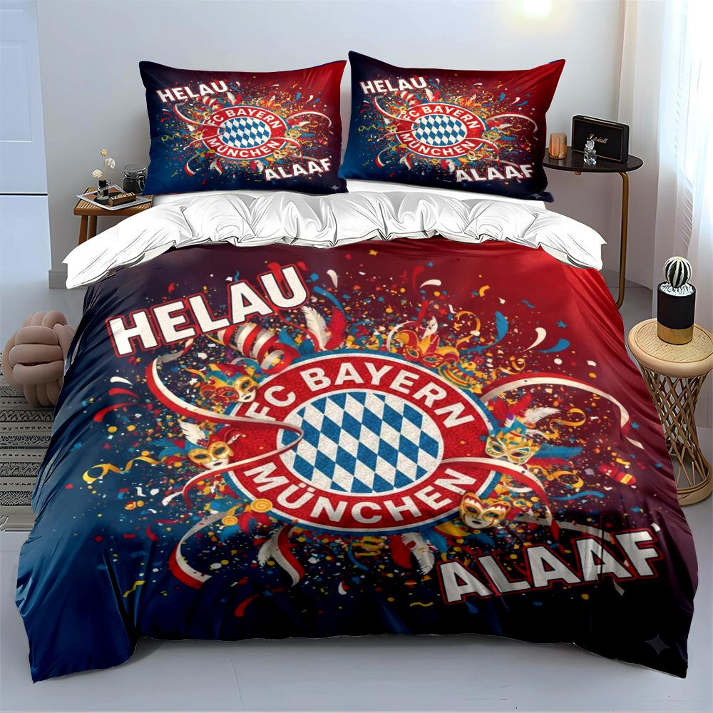 FC Bayern München Helau Bedding Bedding Duvet Cover Set Duvet Cover Pillowcases Home Decor (1 * Duvet Cover 2 * Pillowcases, Without Duvet Insert)