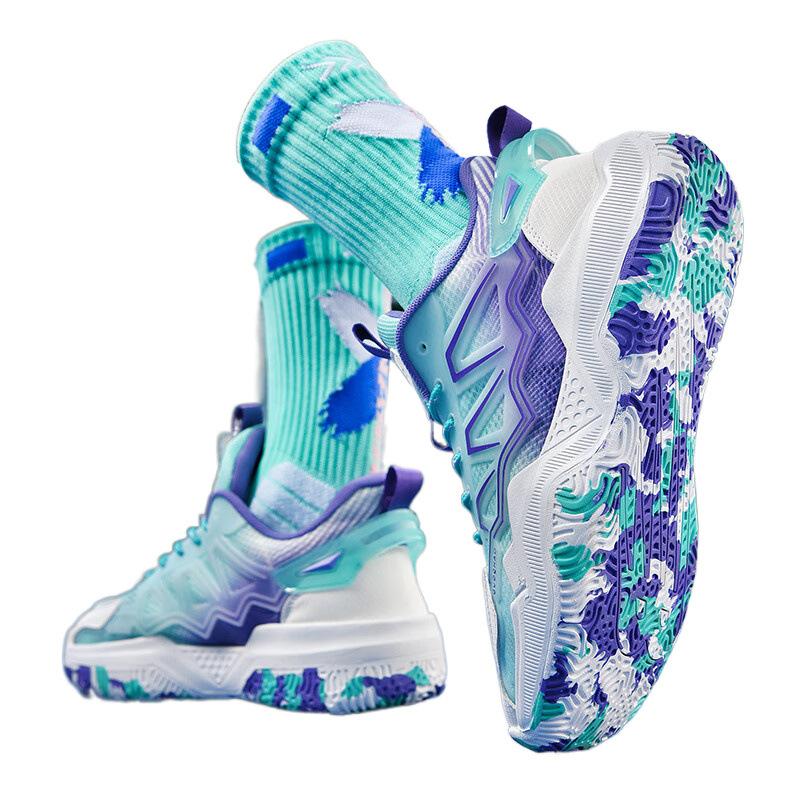 Basketball shoes men's mesh breathable non-slip wear-resistant shock absorption practical combat lightweight running shoes student luminous casual sp