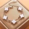 Double-layer Five-flower Four-leaf Clover Bracelet for Women Simple and Fashionable Light Luxury Bracelet