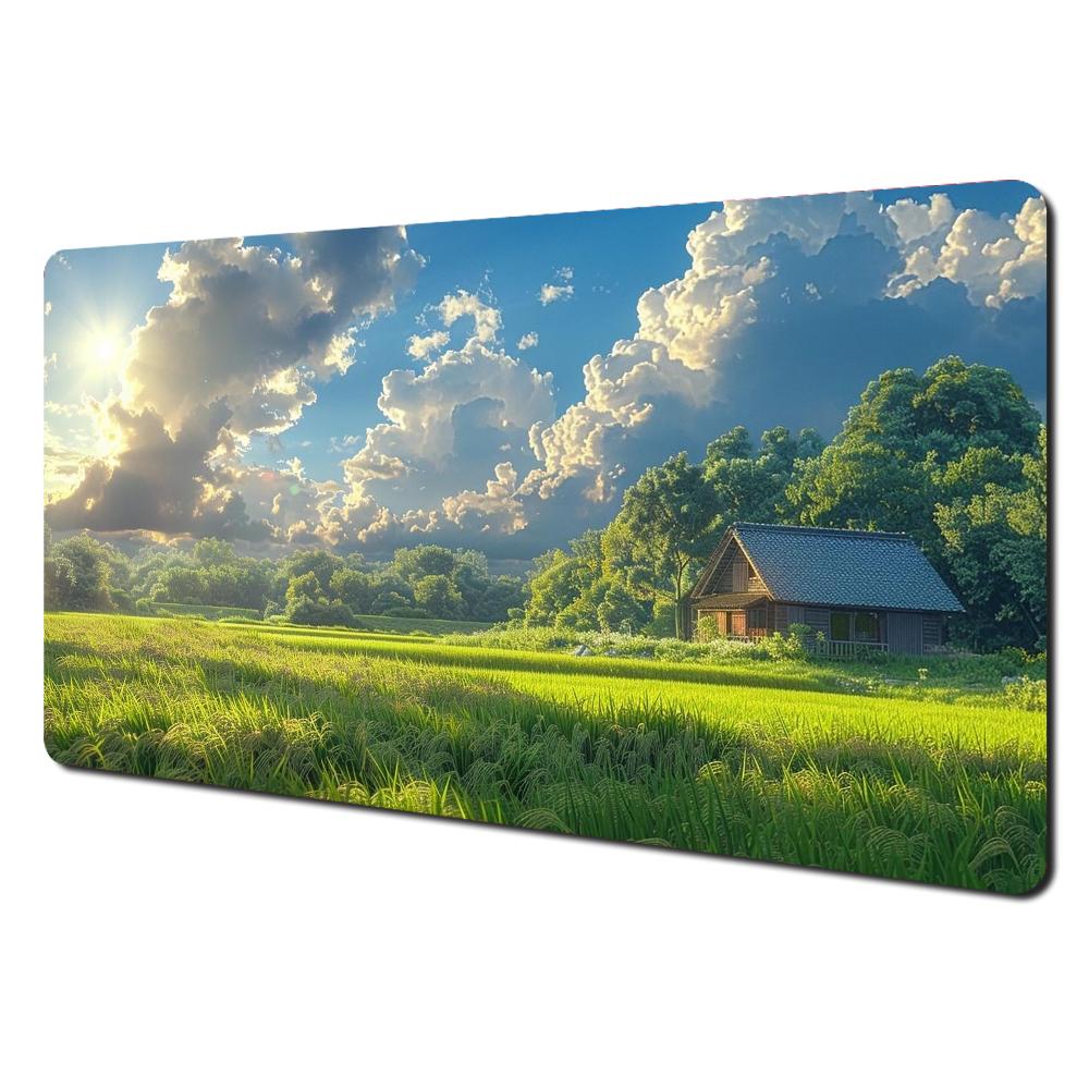 D anime scenery theme large office Mouse Pad Desk Mat with Stitched Edge nonSlip rubber base gamer pc accessories mouse pads