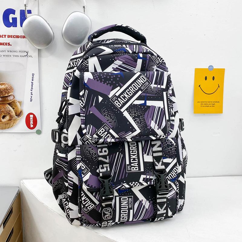Fashion backpack New large-capacity backpack Middle school schoolbag Trend backpack student schoolbag
