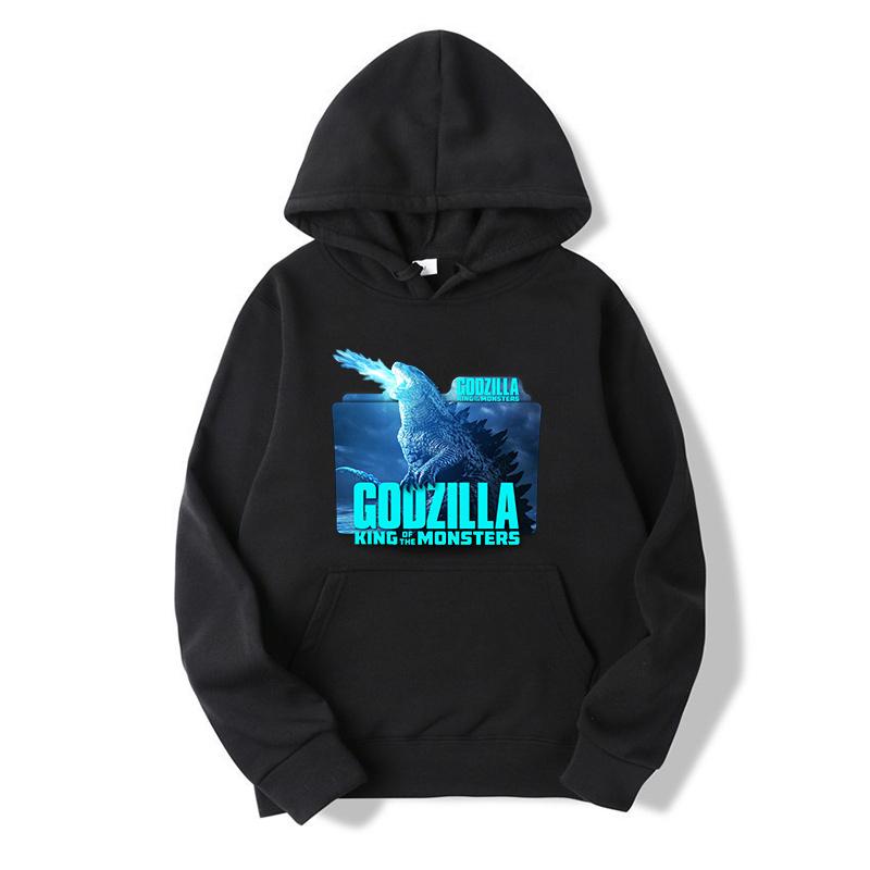 Godzilla Sweatshirt Adult Spring Autumn Hoodie with Hat Women Long Sleeve Clothes Pocket Cool Print Pullover Monster Clothes