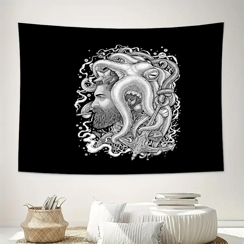 Ocean Gothic Tapestry Wall Hanging Dark Fantasy Art Home Decor Room Aesthetic Vaporwave Grunge Wall Art Vintage Tapestry