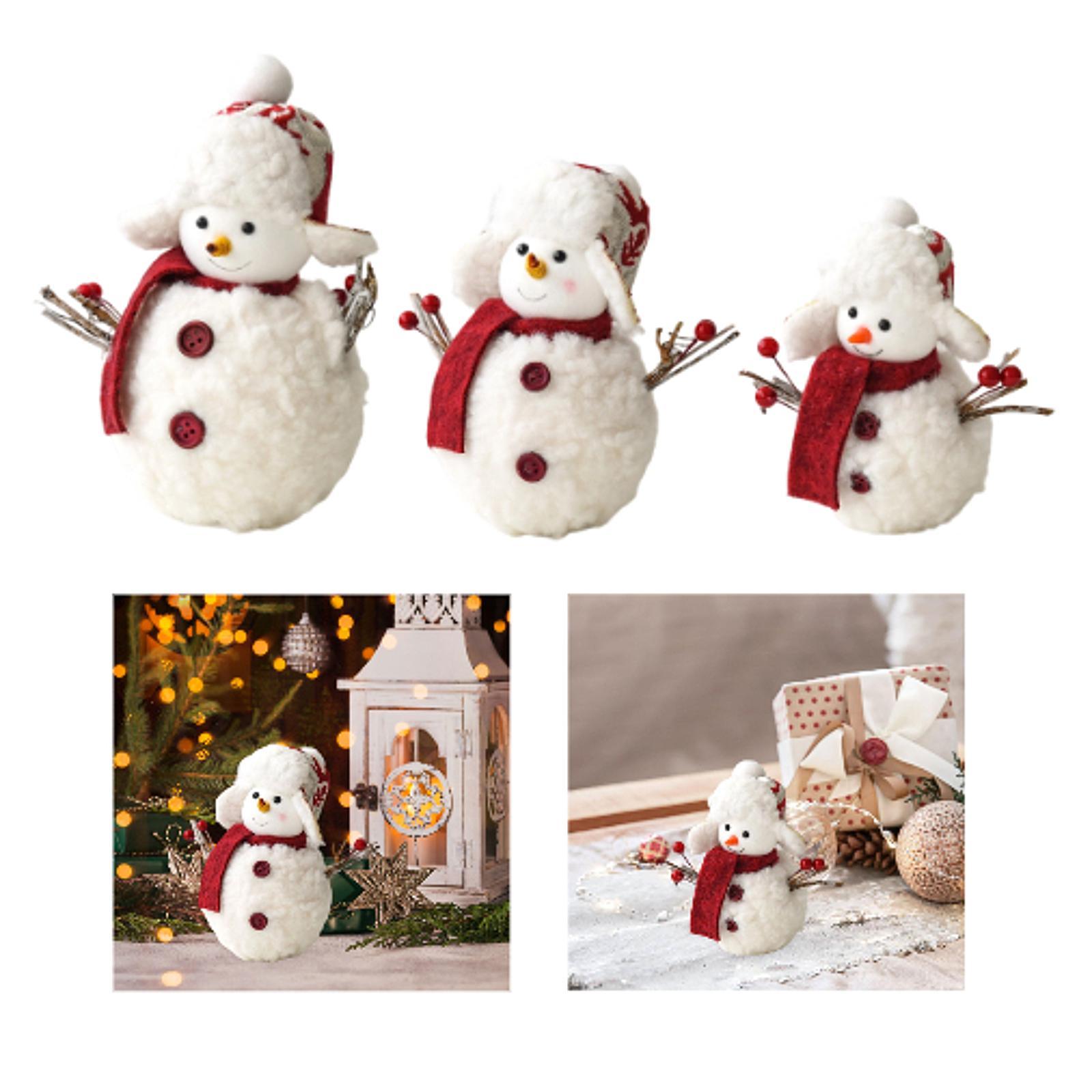 

Christmas Decor Snowman Figurine Tabletop Centerpiece Foam Cloth Ornament for Room Decoration Accessories Holiday Party S