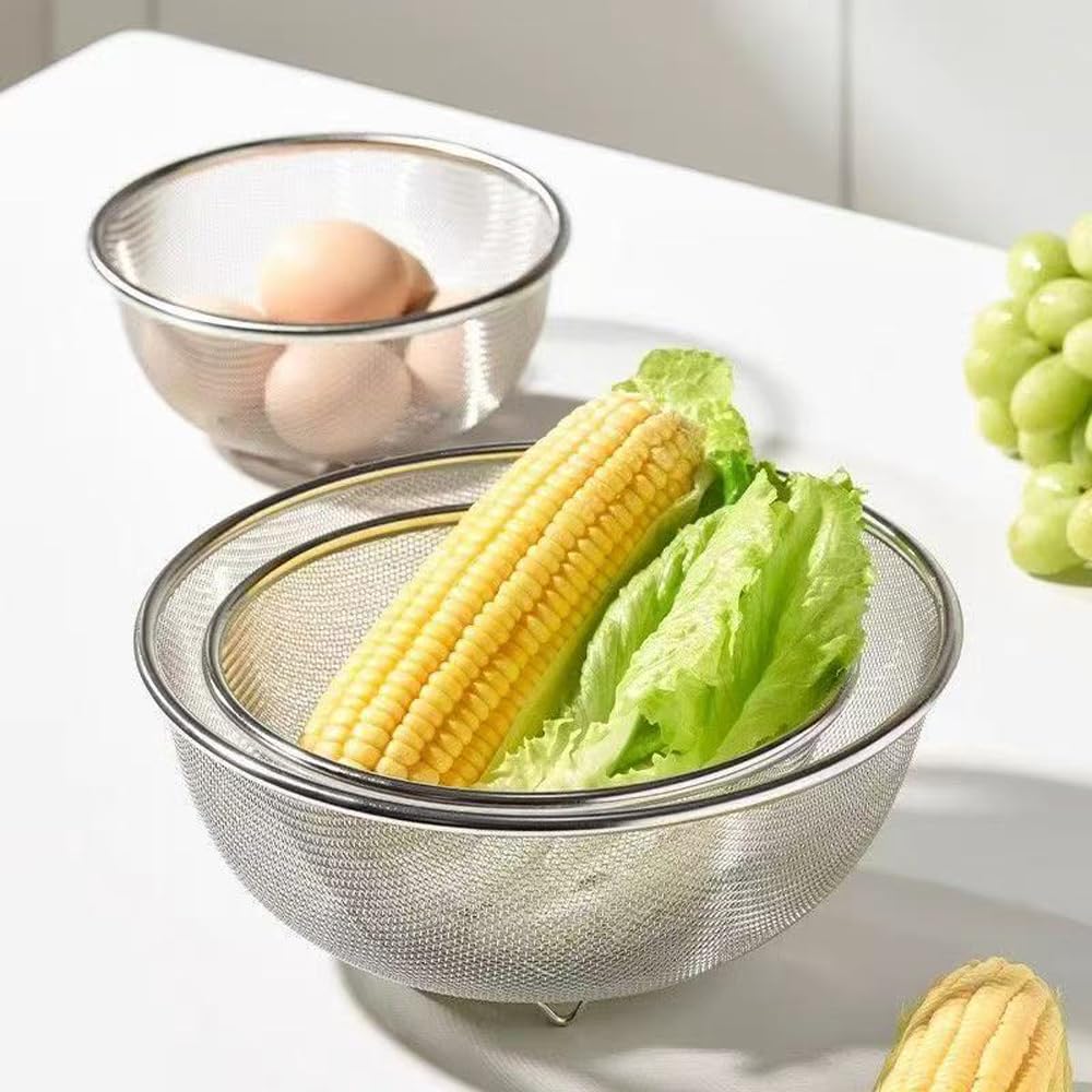Doveja Stainless Steel Draining Bowl Colander Set & 6-Piece