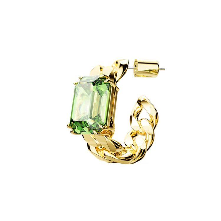 Swarovski Millenia Octagonal Cut Crystal Gold-Plated Earrings Women earrings Green 5671253 F,Green