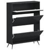 Shoe Cabinet BREDA 78 X 24 X 103 Cm Engineered Wood Black