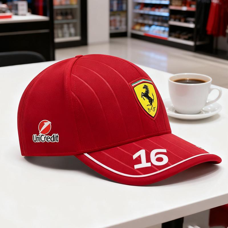 Verstellbare Baseballkappe mit Auto-Logo, Outdoor-Rennsport-Hut für Herren und Damen, Baseballkappe für Ferrari 488 Roma F8 SF9018121360 F4301575M