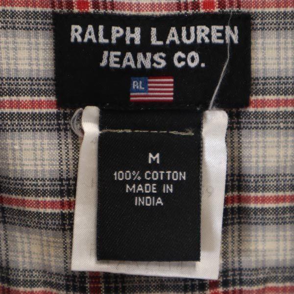 RALPH LAUREN JEANS check Long sleeve Button down shirt M Gray Men's Used