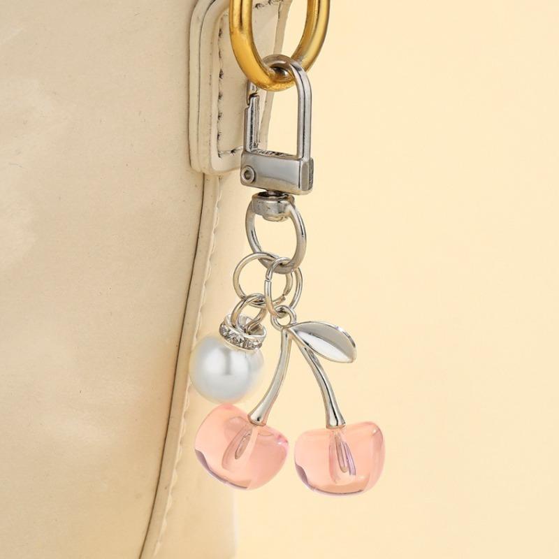 Kawaii Cherry Keychain Cute Acrylic Bag Charm & Car Decor, Adorable Gift for Women Girls Birthday Valentine Gifts Accessories