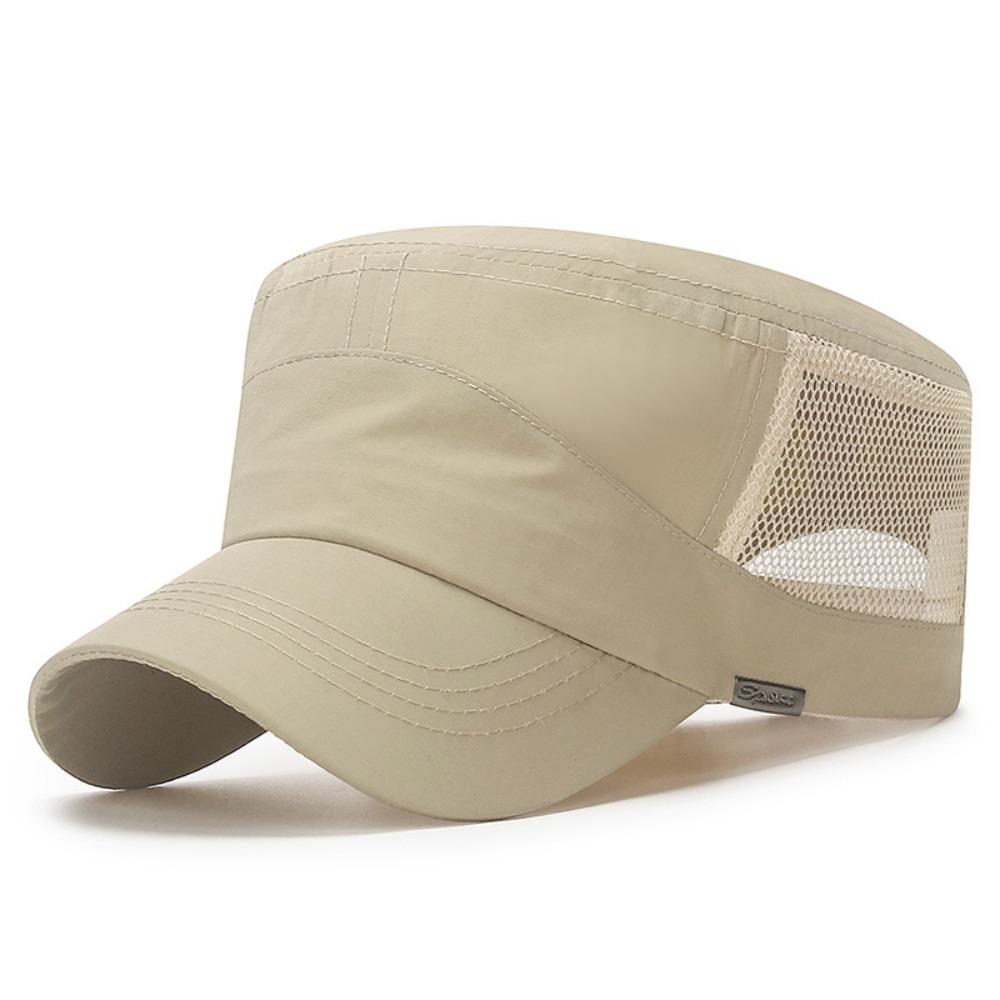 Adjustable Flat Top Hat Solid Color Men’s Sun Hat Casual Flat Peaked Cap  Unisex