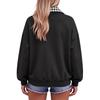 Women's Plaid Collared Pullover Sweatshirt Loose Fit Casual Fall Top
