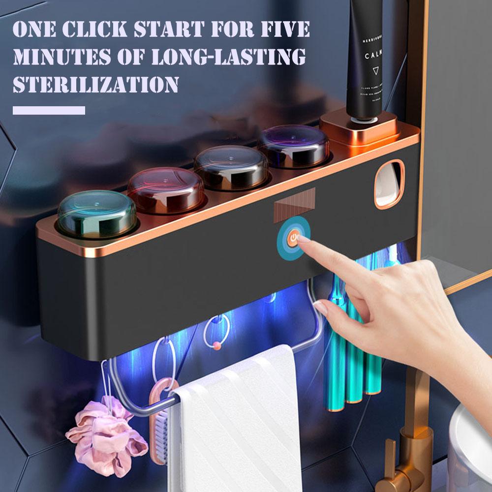 Wall Mount Toothpaste Squeezer Sterilizable Waterproof Toothpaste Storage Rack Bathroom Accessories