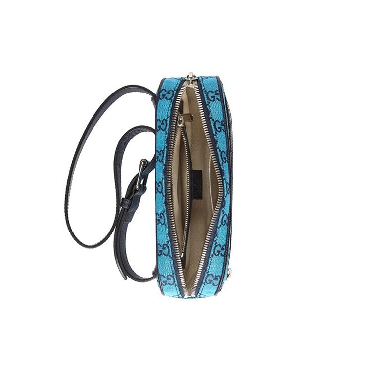 Gucci GG Vícebarevné Logo Plátěná Taška přes Hrudník Unisex Tašky Modrá Tmavě Modrá 658657-2UZAN-4487