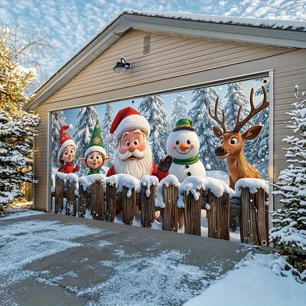 VIKAMA Christmas Winter Holiday Santa Claus Banner Christmas Banner Illustrated Design Festive Decor For Family Holiday Party