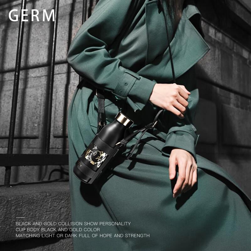 Germ Mickey Series Black Gold 430ml Insulated Mug