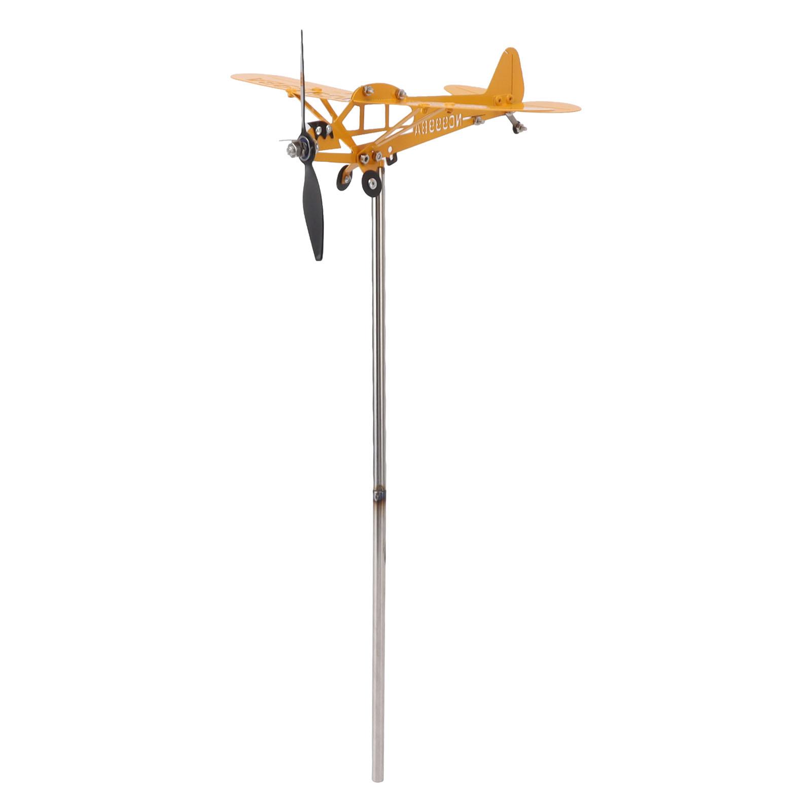 

Piper J3 Cub Airplane Windmill 3D Metal Airplane Windmill Outdoor Roof Windmill Garden Decor Type 1