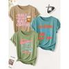 3 Pack of women's summer tops | Healing prints for coffee lovers T Shirt | Cute and trendy casual round-neck short-sleeve suit | 2026 Summer