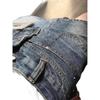 Pear-Shaped Retro Blue Denim High-Waist A-Line Mini Skirt for Women - Plus Size Available