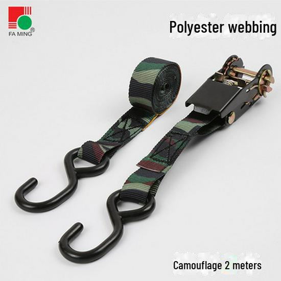 25mm Polyester Ratchet Tie Belt with Hook Tensioner for Motorcycle Shipping