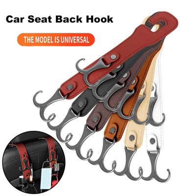 Leather Hidden Hook Car Seat Headrest Hook Auto Back Seat Organizer Hanger Handbag Clothes Bracket Auto Interior Accessories