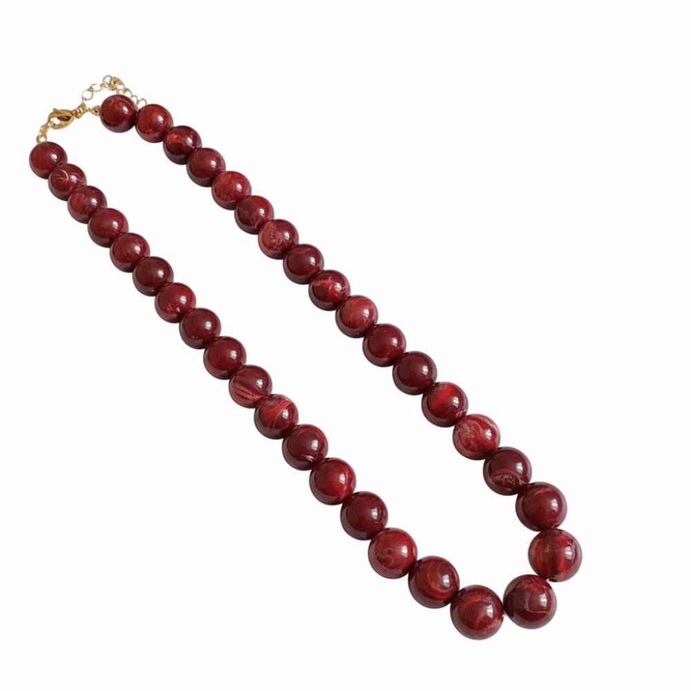 Цветная Круглая Бусина Цепочка на Ключицу Роскошная Бохо Ключичная Бижутерия Мода красный
