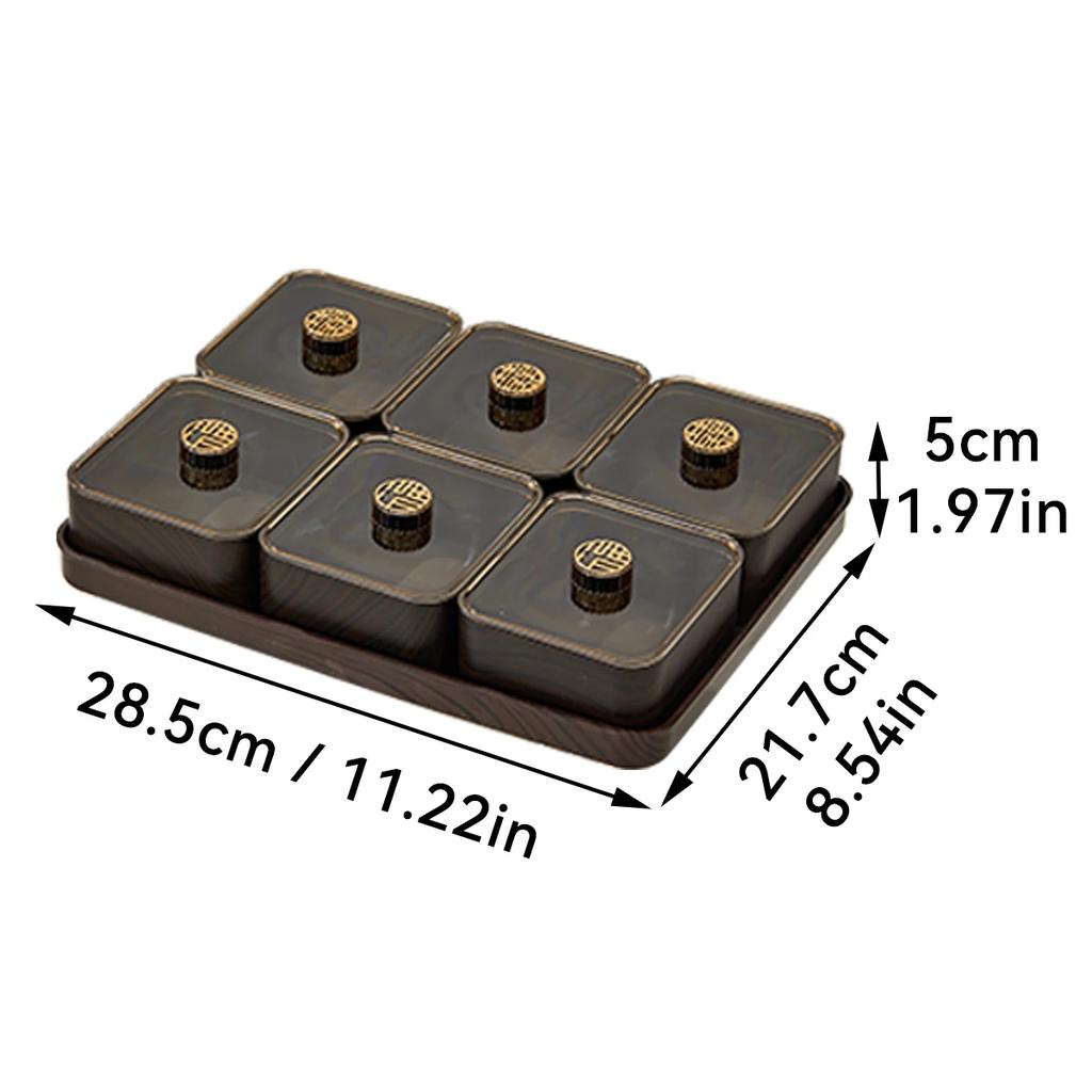 2/4/6 przegródek talerz na owoce z pokrywką Boże Narodzenie Nowy Rok dekoracja domu talerz na orzechy cukierki suszone owoce naczynie pojemnik na żywność