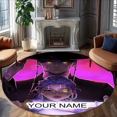 Personalized K-KPop Demon Hunters Round Chair Office Rug - Perfect for Mat, Office Chair & More - Ideal Gift for Birthdays and Holidays