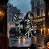 Weather Resistant Glass Ornaments Halloween Ghost Skeleton Grim Reaper Static Window Clings, Horror Break Through Spooky Theme Decals Decals,