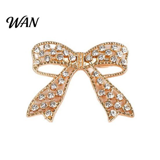Oxidation-proof Pin Bowknot Design Brooch for Women, Faux Pearl Rhinestones Inlaid Lapel Jewelry Pin, Versatile Accessory Sweaters Collars Hats