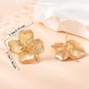 Retro French Petal Stud Earrings: Titanium Steel Flower Design with European & American Flair