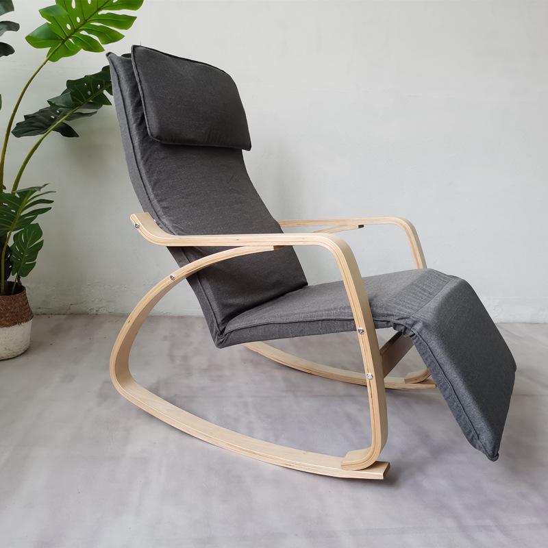 Nordic Korean Style Rocking Recliner: Folding Leisure Nap & Reading Chair Combo.