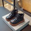 2024 Children Short Boots for Girls Winter New Fashion Korean Style Soft Bottom Anti-slippery British Versatile Leather Shoes