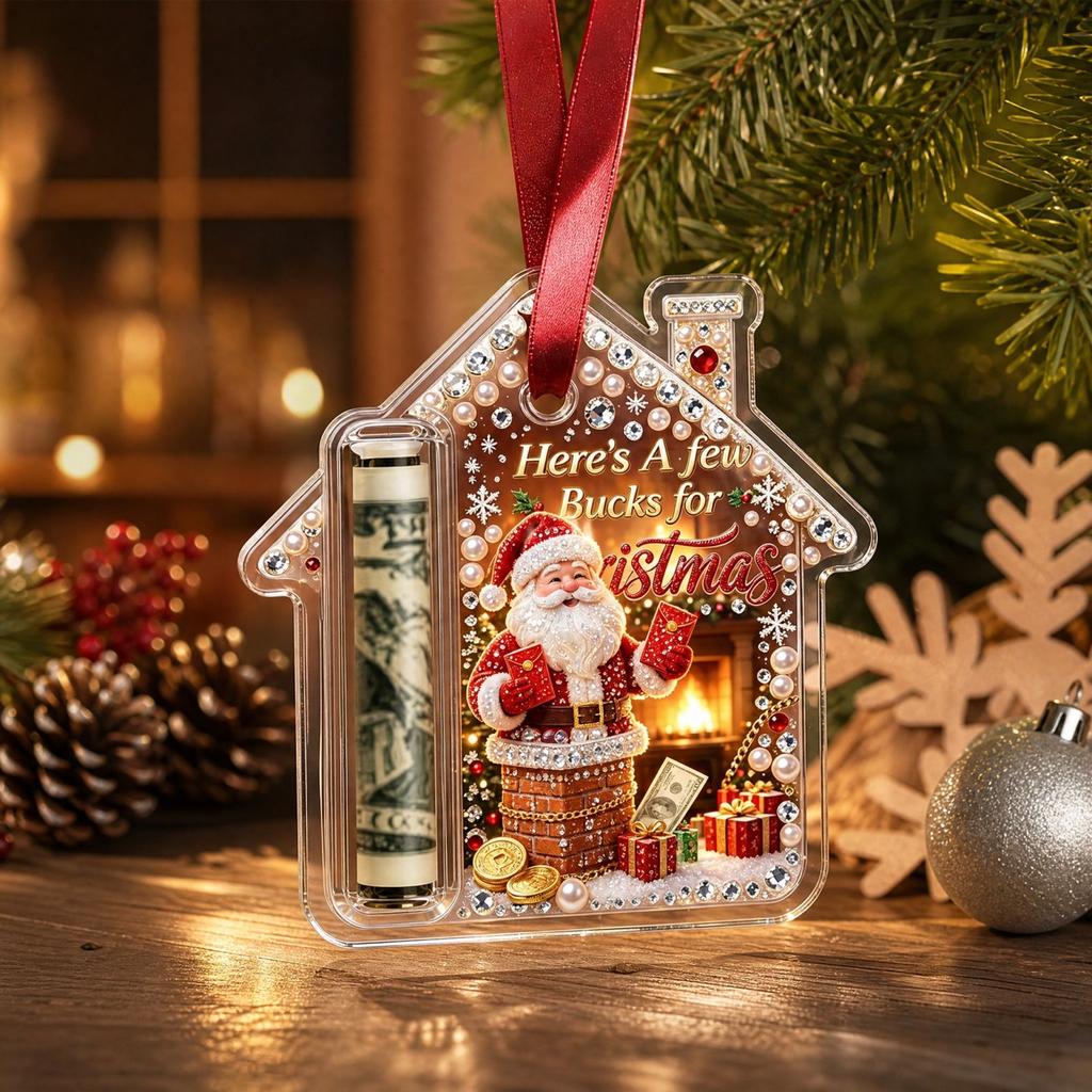 2D Flat Acrylic Christmas Holder Ornament for Hanging Gifts