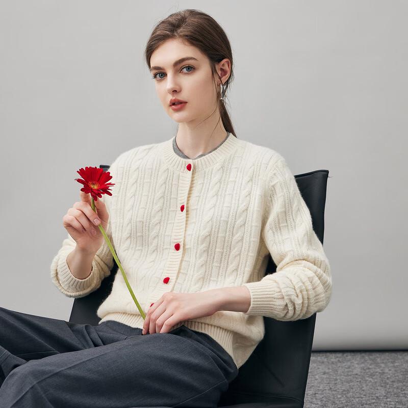 

Женский кардиган Comonboca Осень/Зима 2025 из толстого кашемира с круглым вырезом L