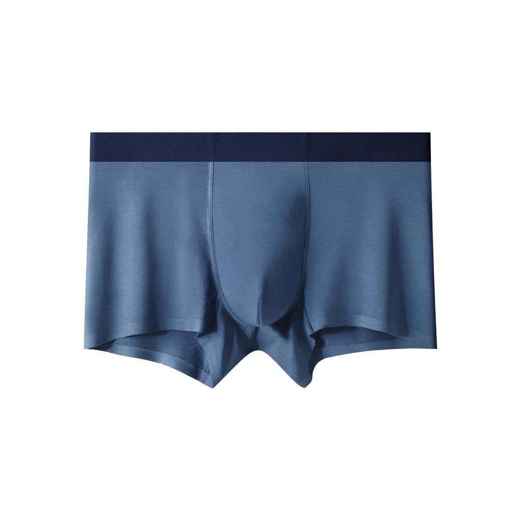 Seamless Men's Mid-Waist Modal Underwear with Breathable Antibacterial Crotch, Solid Color, Large Size