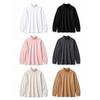 Long Sleeve Half Turtleneck Thermal T Shirt For Men Women Solid Color Loose Fit