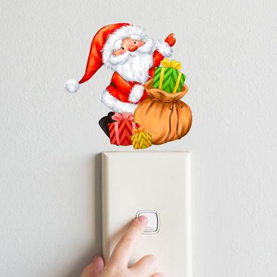 Nálepka na stenu Odnímateľná vianočná dekoračná nálepka so vzorom Santa Clausa pre dekoráciu domáceho festivalu